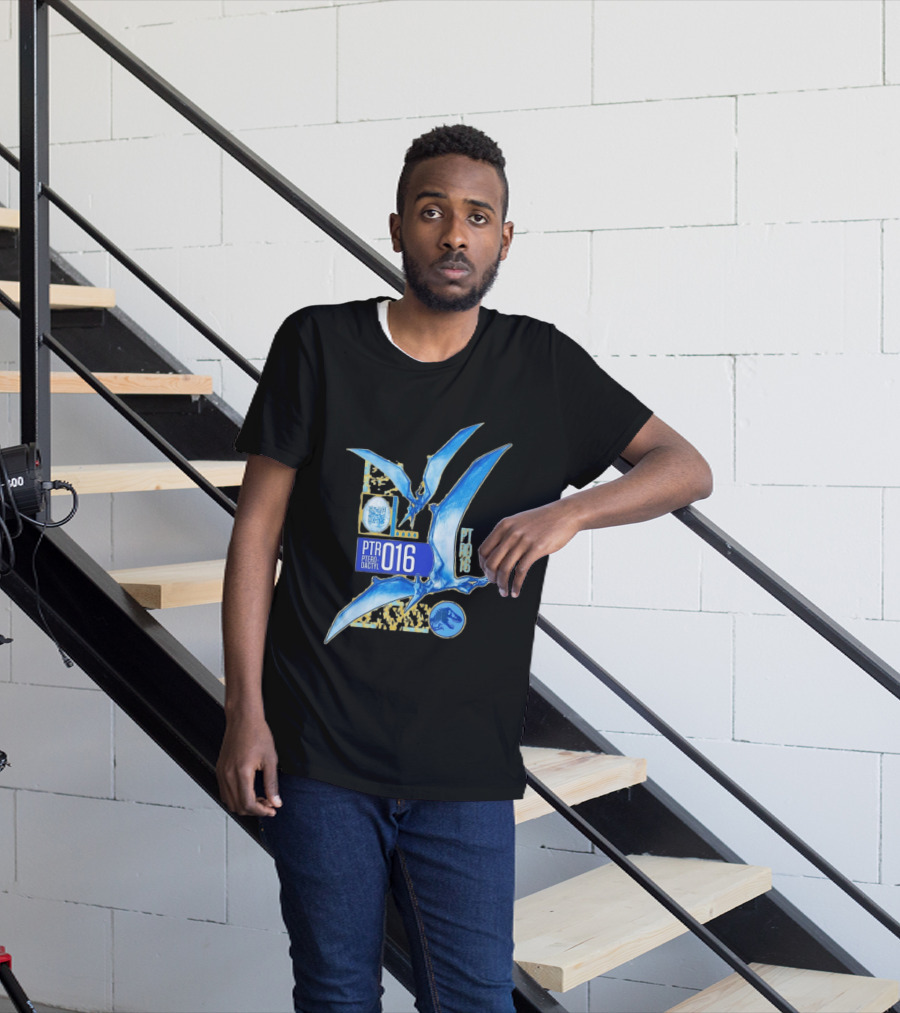 PTR 016 Pterodactyl Dinosaur Prehistoric QR Code Rex T-Shirt