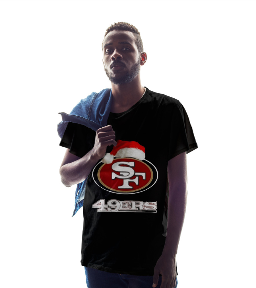 San Francisco 49ers 2025 Santa Hat Christmas Football 49ers T-Shirt