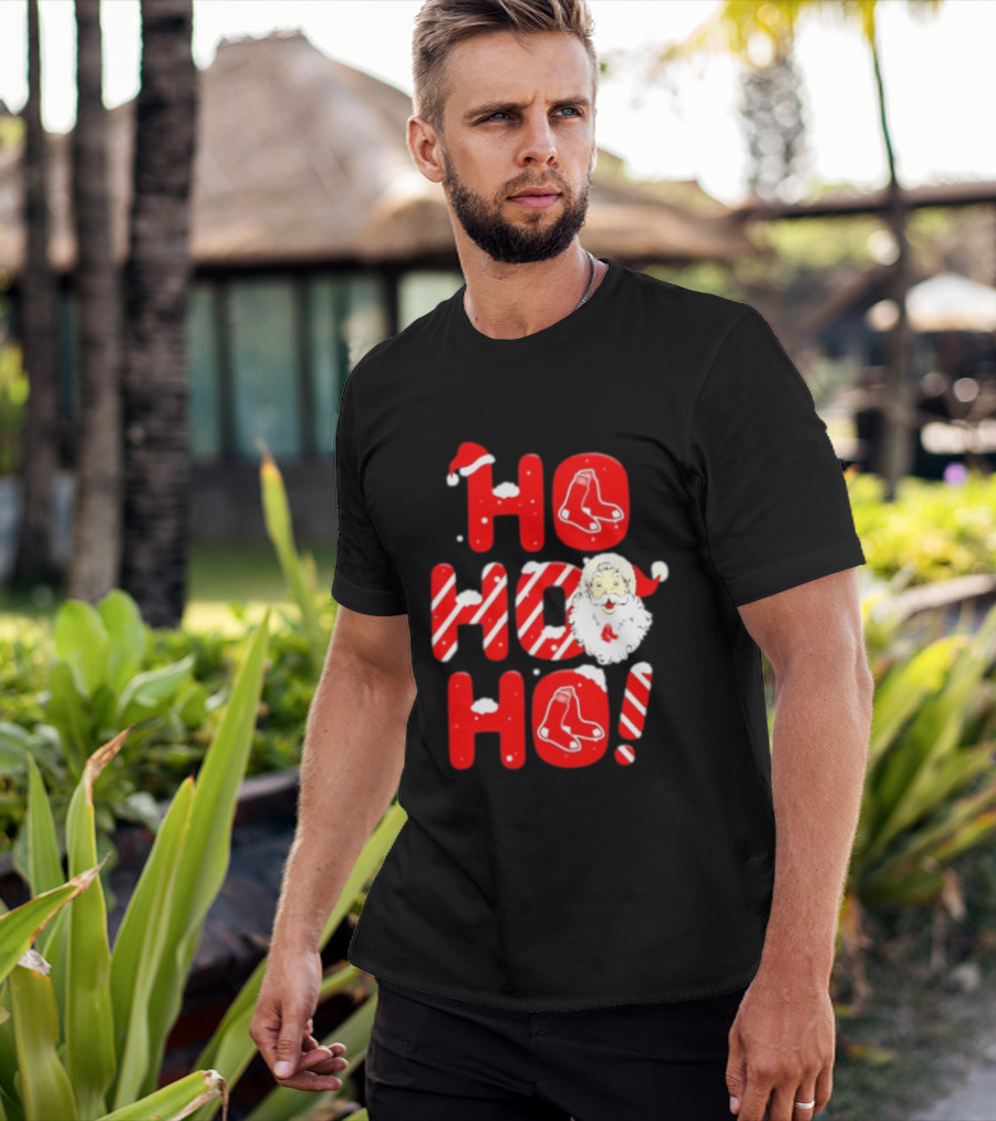 Boston Red Sox Santa Claus Ho Ho Ho Merry Christmas T-Shirt