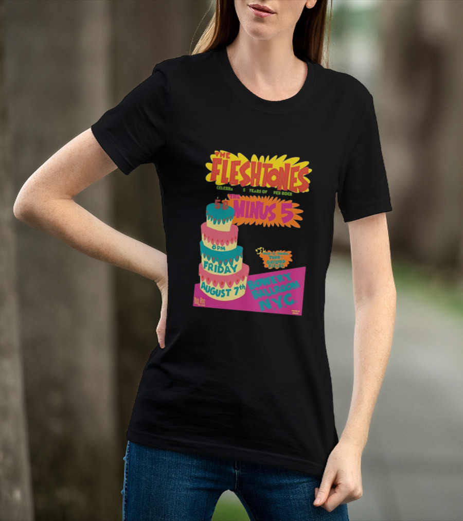The Fleshtones And The Minus 5 Bowery Ballroom NYC August 7 Todd Gayford Fellers 2026 T-Shirt