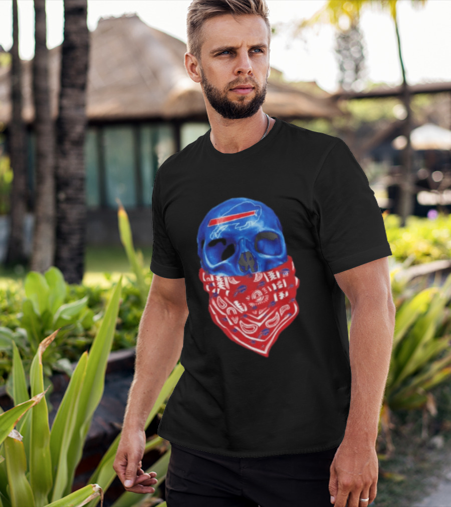 Outlaw Skull Gang Buffalo Bills Bandana Face Covering Trend T-Shirt