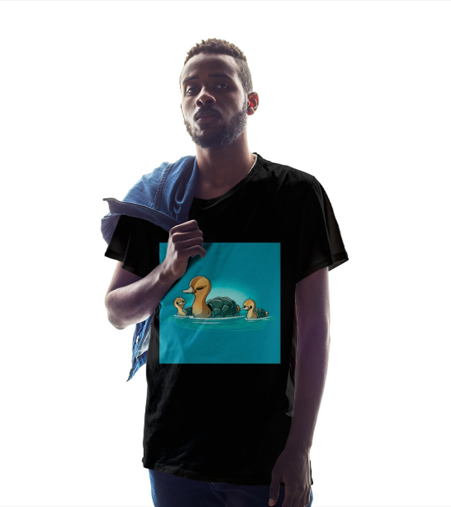Turtle Ducks Swimming Cute Playful Hybrid Creatures T-Shirt