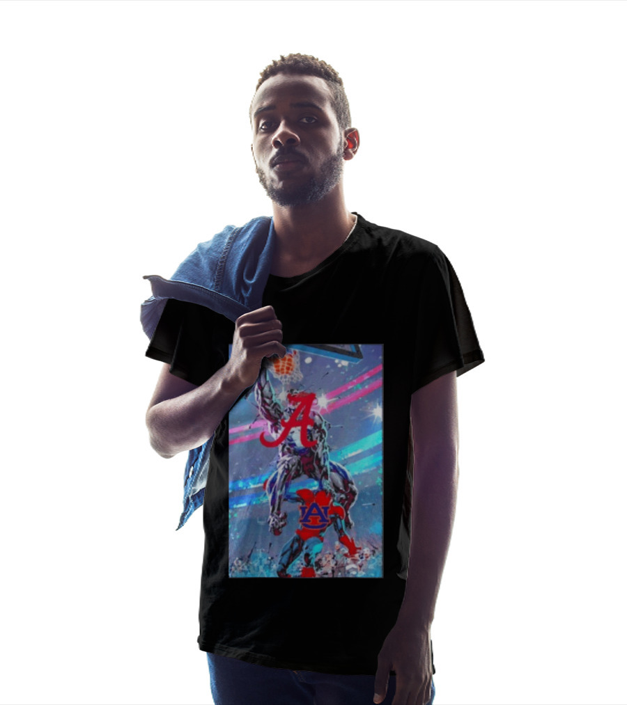 Alabama Crimson Tide Venom Dunking On Auburn Tigers Spider Basketball Rivalry T-Shirt