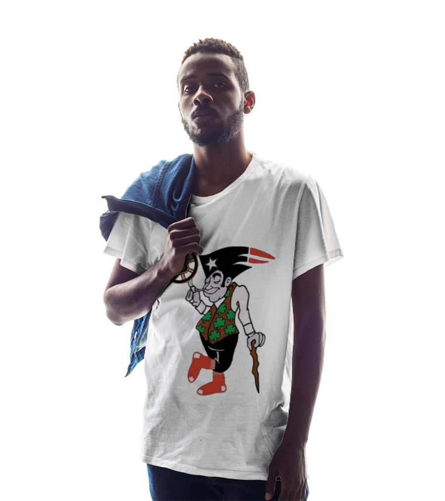 Boston All Sport Team Vintage Mascot With Clover And Cane T-Shirt