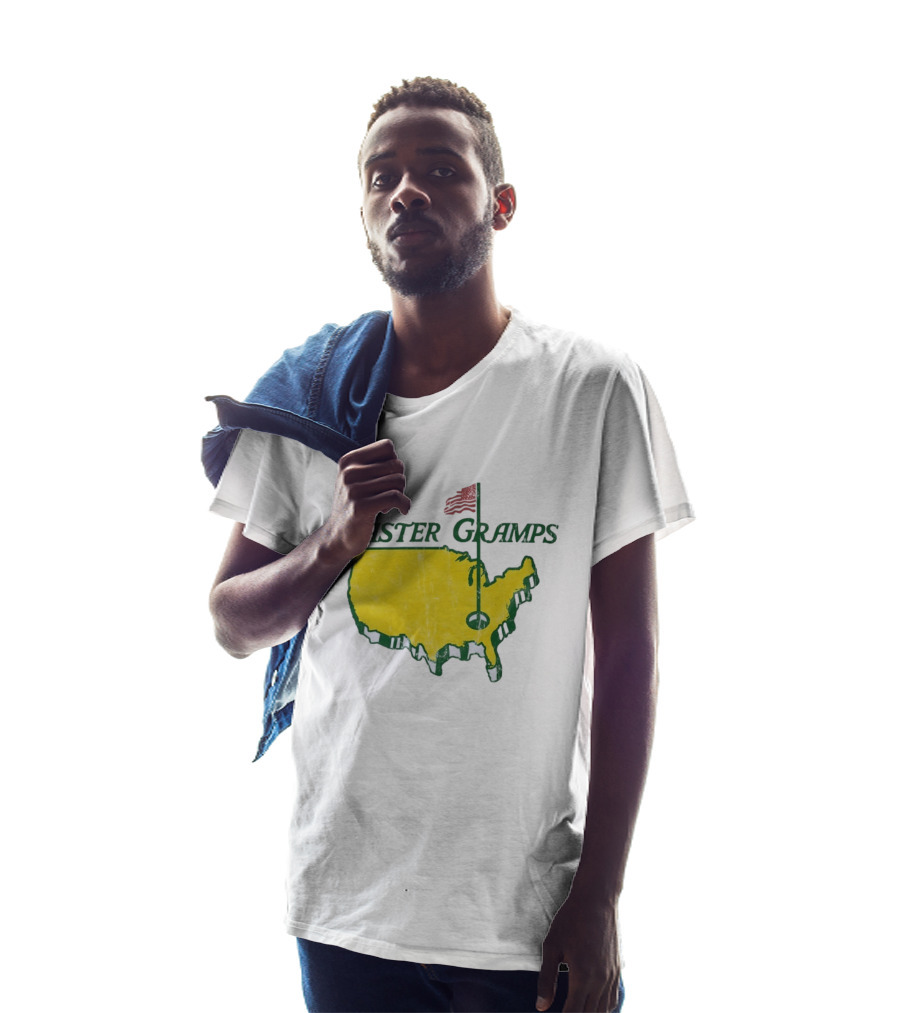 Master Gramps Golfing USA Flag Map T-Shirt