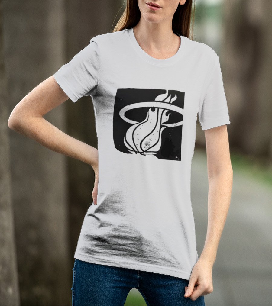 Miami Heat Basketball NBA Iconic Flaming Ball T-Shirt