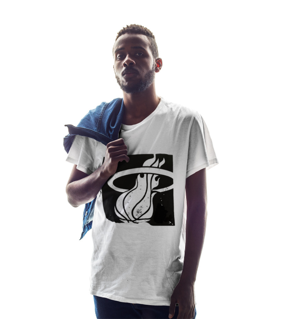 Miami Heat Basketball NBA Iconic Flaming Ball T-Shirt