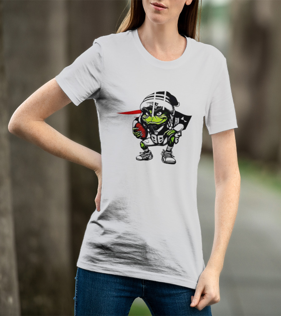 New England Patriots Grinch Christmas Football Collaboration T-Shirt