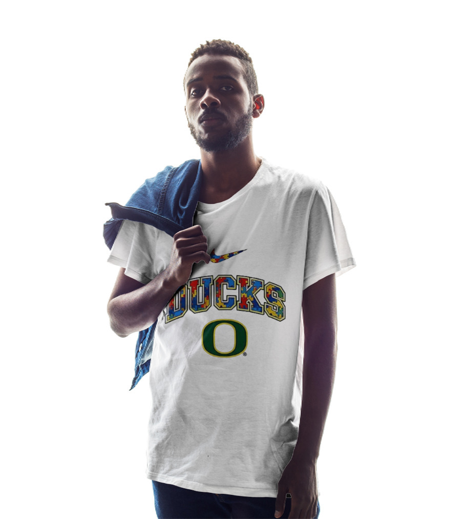 Oregon Ducks Autism Awareness Accept Understand Love Puzzle Nike T-Shirt