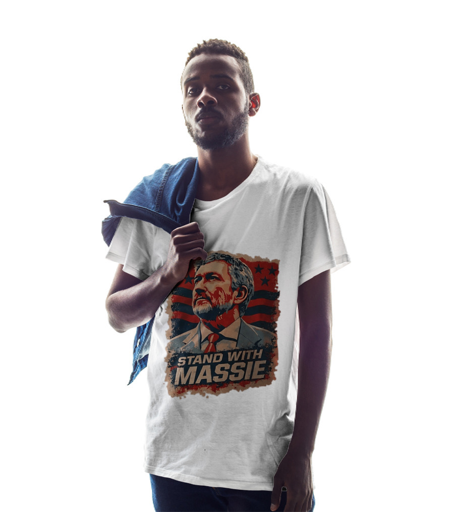 Stand With Massie Patriotic Political Artwork With Stars And Stripes T-Shirt