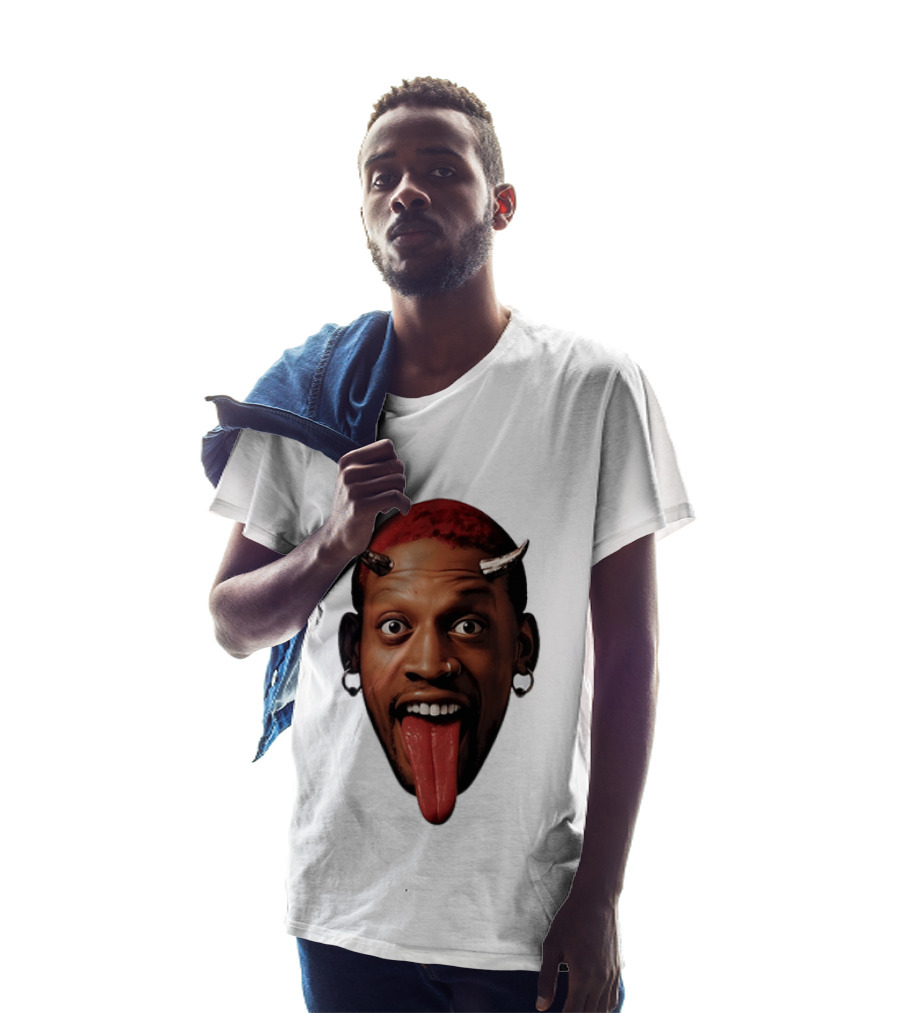 Dennis Rodman Big Face Devil Horns Chicago Bulls T-Shirt