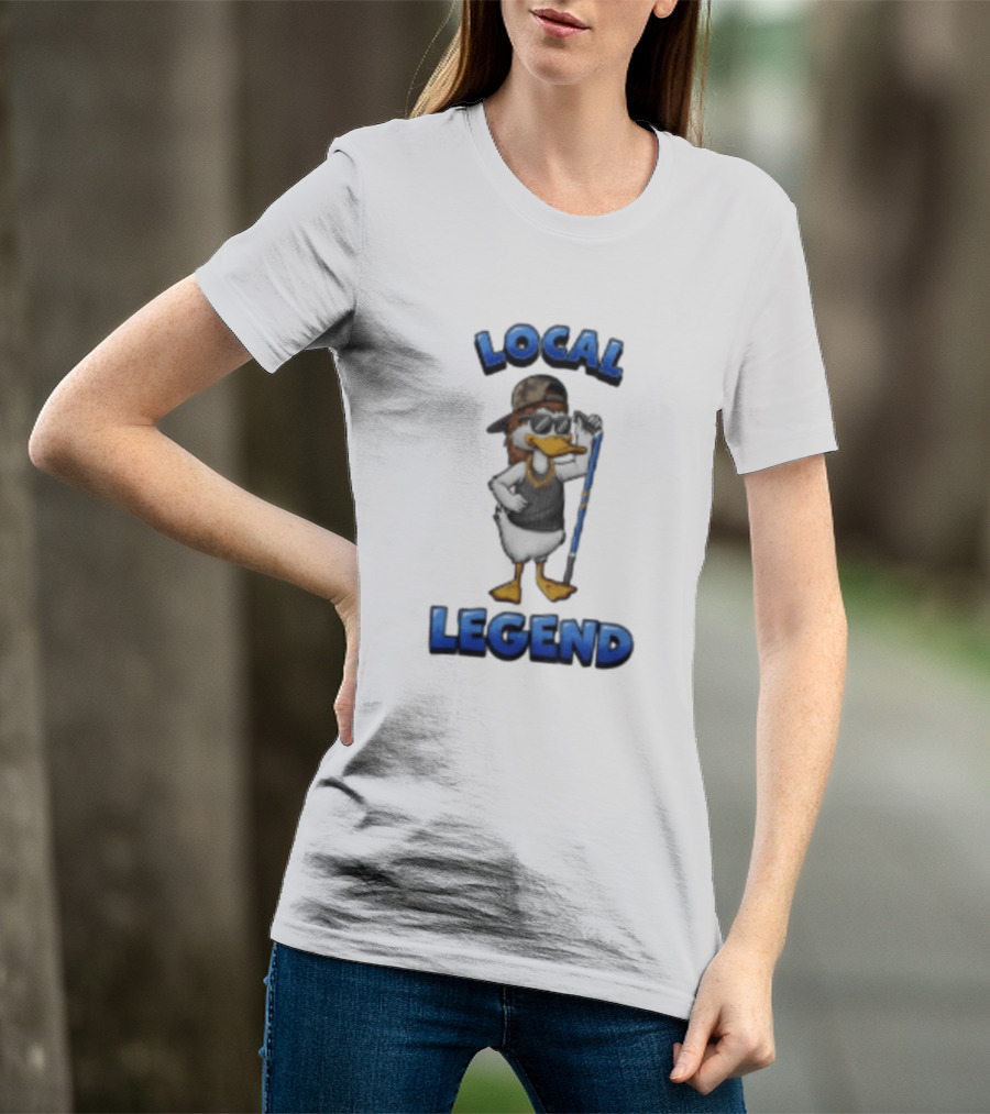 Duck Local Legend Hockey Player In Sunglasses And Cap T-Shirt
