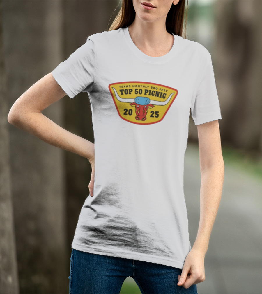 Texas Monthly BBQ Fest Top 50 Picnic 2025 Longhorn T-Shirt