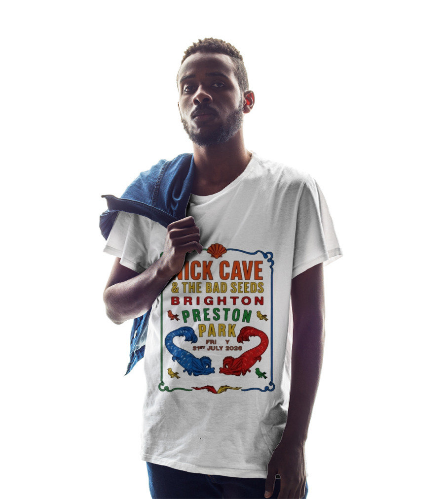 Nick Cave & The Bad Seeds Brighton Preston Park 31 July 2026 Colorful Dragons T-Shirt