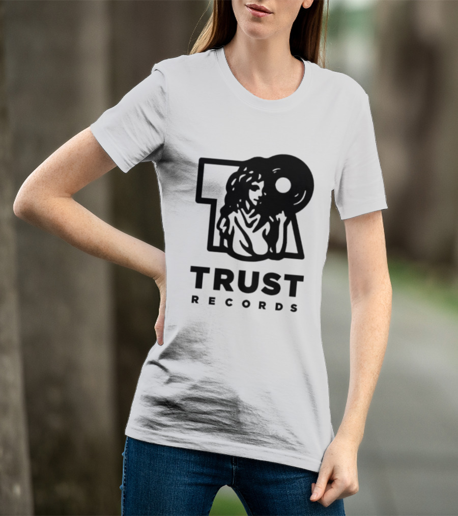 Trust Records Vinyl Spinning Woman T-Shirt