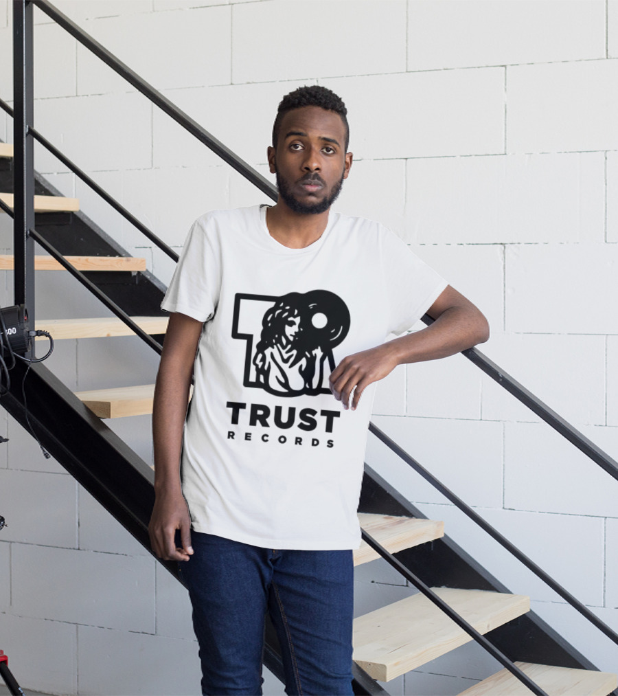 Trust Records Vinyl Spinning Woman T-Shirt