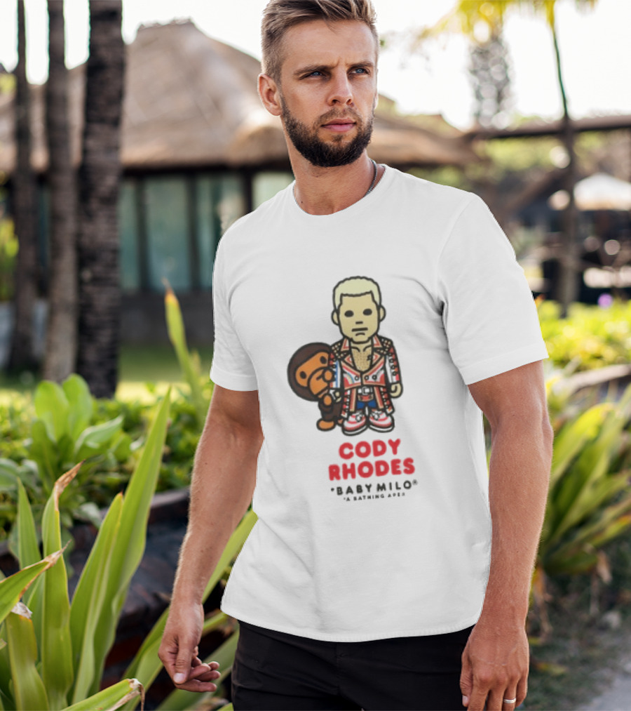 Cody Rhodes Baby Milo Wrestling Mens White Wwe Collaboration T-Shirt