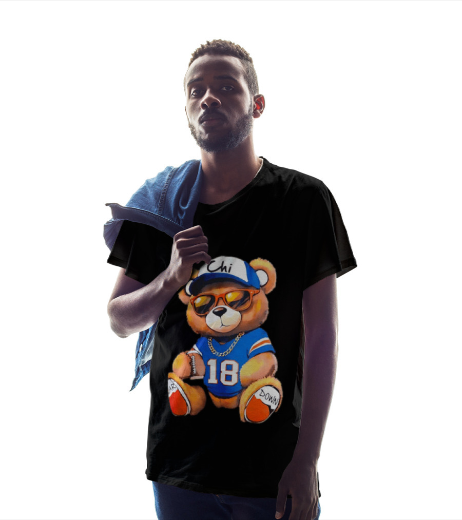 Bear Down Chi 18 Teddy Bear Football Fan Gear T-Shirt