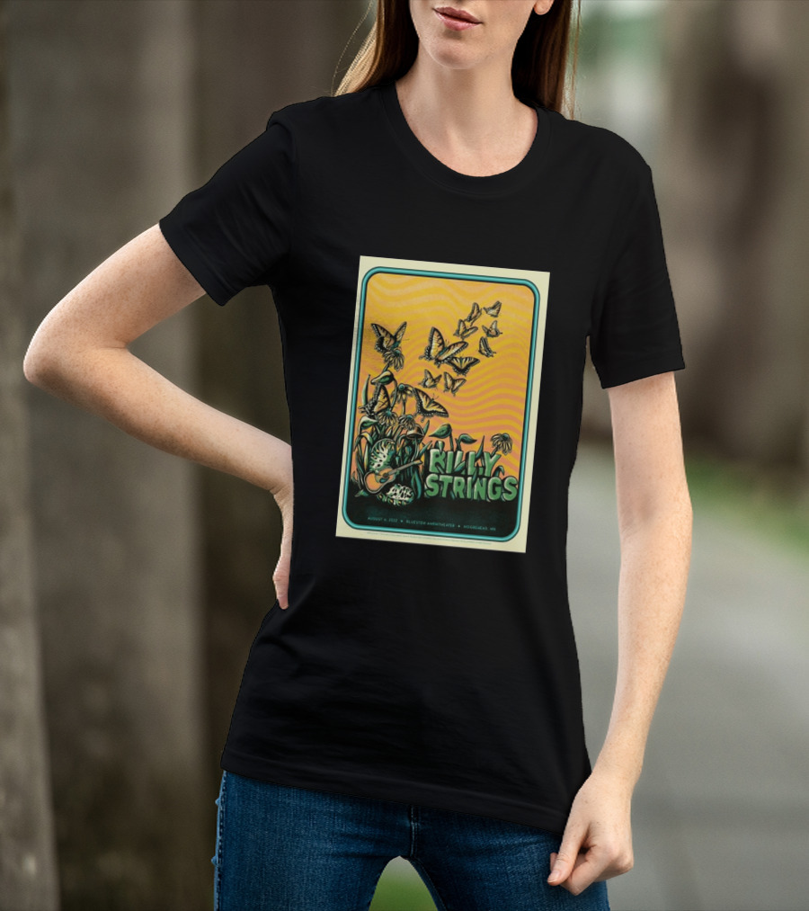 Billy Strings Bluestem Amphitheater August 6 2022 Butterfly Moorehead MN T-Shirt