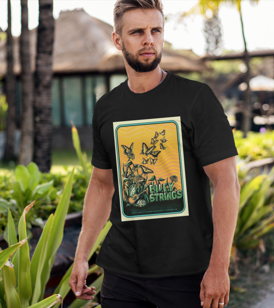 Billy Strings Bluestem Amphitheater August 6 2022 Butterfly Moorehead MN T-Shirt