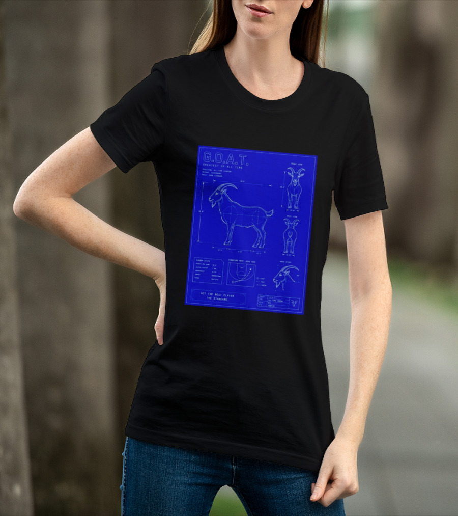 G.O.A.T. Greatest Of All Time Basketball Fall Blueprint Meme T-Shirt