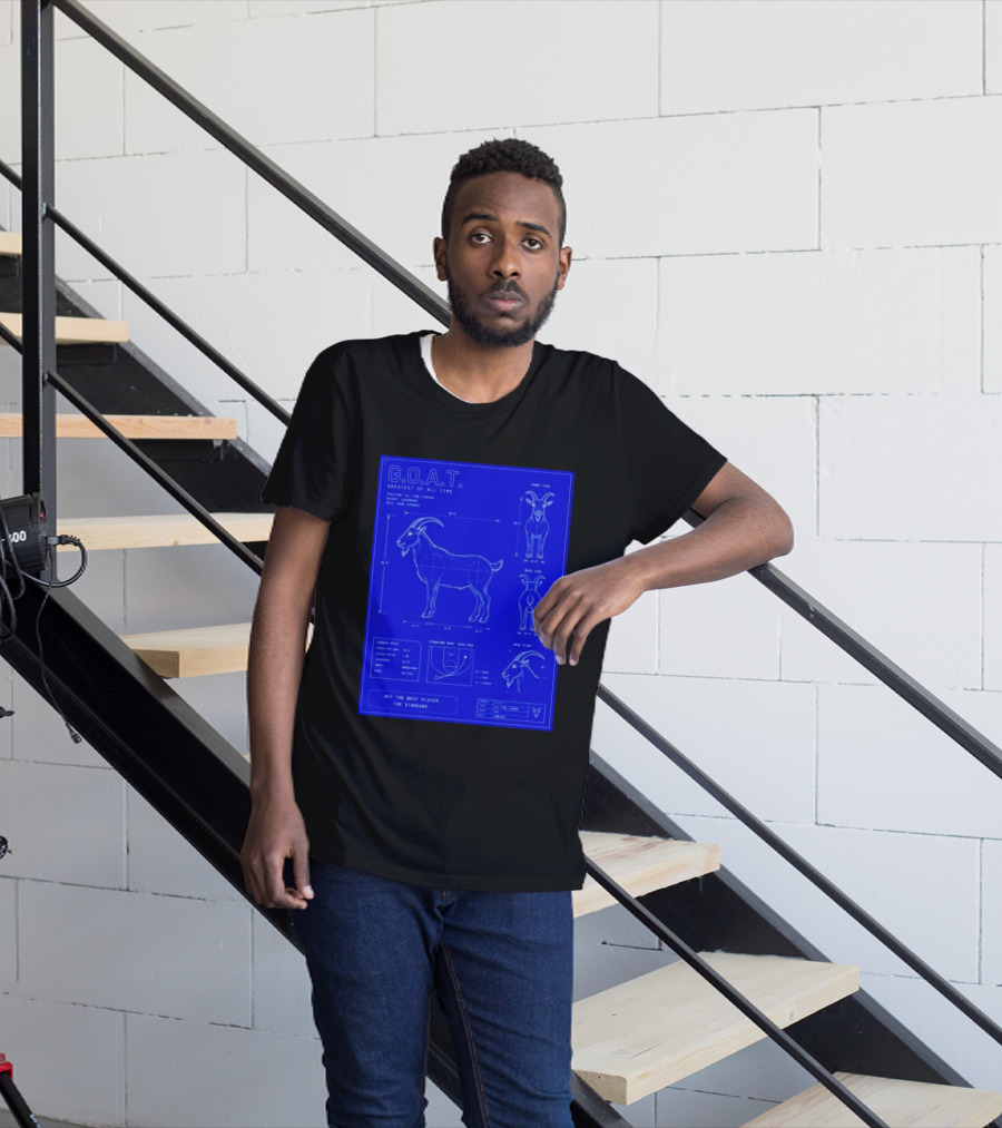 G.O.A.T. Greatest Of All Time Basketball Fall Blueprint Meme T-Shirt