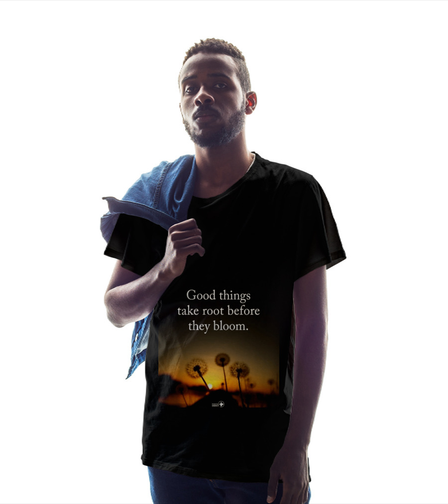 Good Things Take Root Before They Bloom Dandelion Sunset T-Shirt