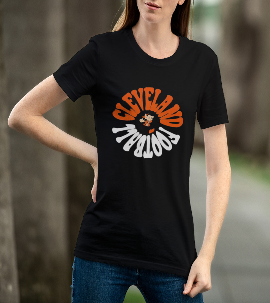 Cleveland Football Brownie The Elf Retro Orange White T-Shirt