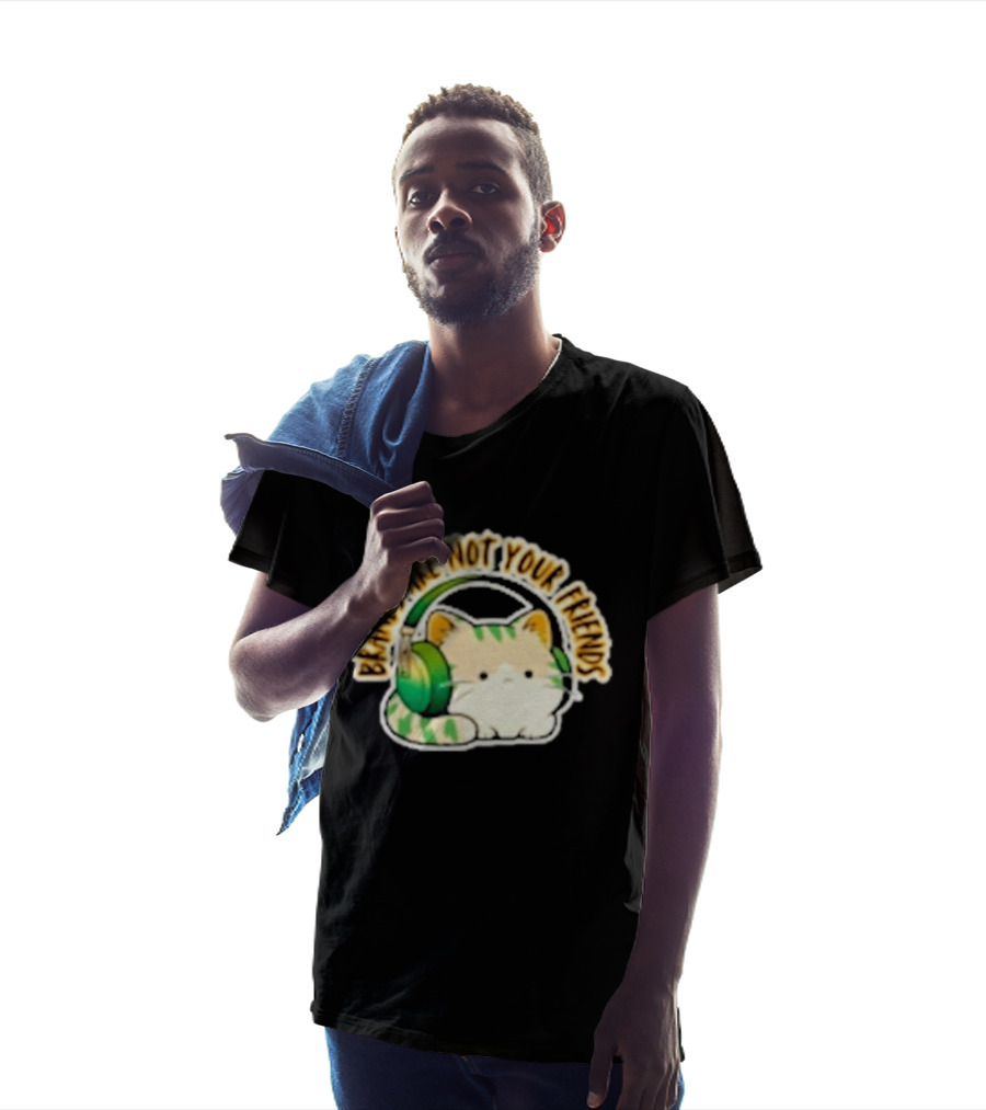 Cat Rilbo Oakrill Brands Are Not Your Friends Headphones Kitty T-Shirt