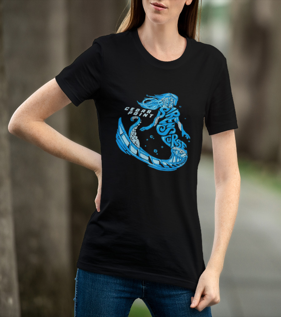 Cedar Point Sirens Curse Roller Blue Mermaid T-Shirt