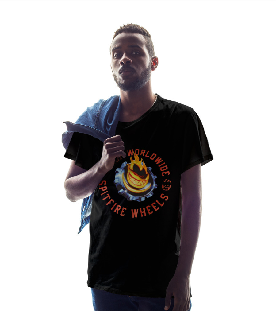 HUF Worldwide Spitfire Wheels Chrome Heart Collaboration T-Shirt