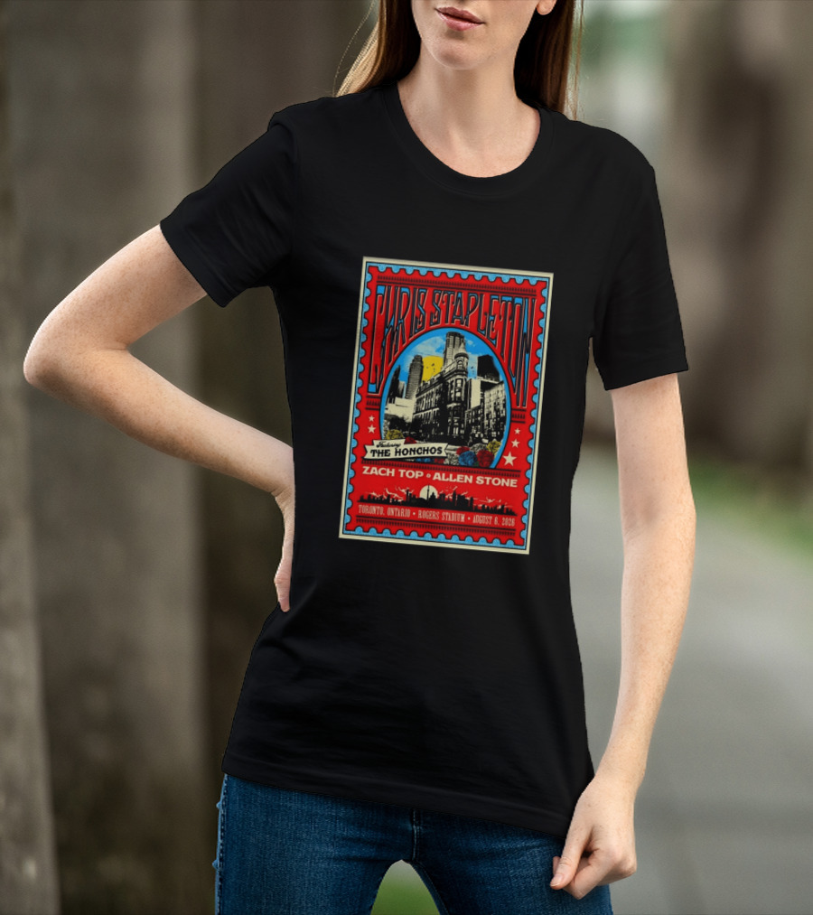 Chris Stapleton Featuring The Honchos Zach Top Allen Stone Toronto Rogers Stadium August 6 2026 T-Shirt