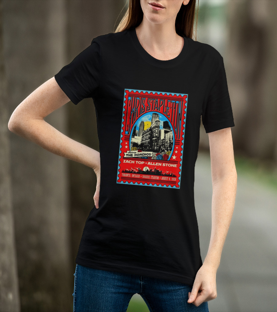 Chris Stapleton Featuring The Honchos Zach Top Allen Stone Rogers Stadium Toronto August 6 2026 T-Shirt
