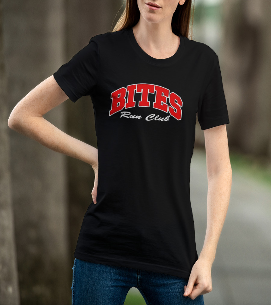 Bites Run Club Classic Style Sports Lettering T-Shirt