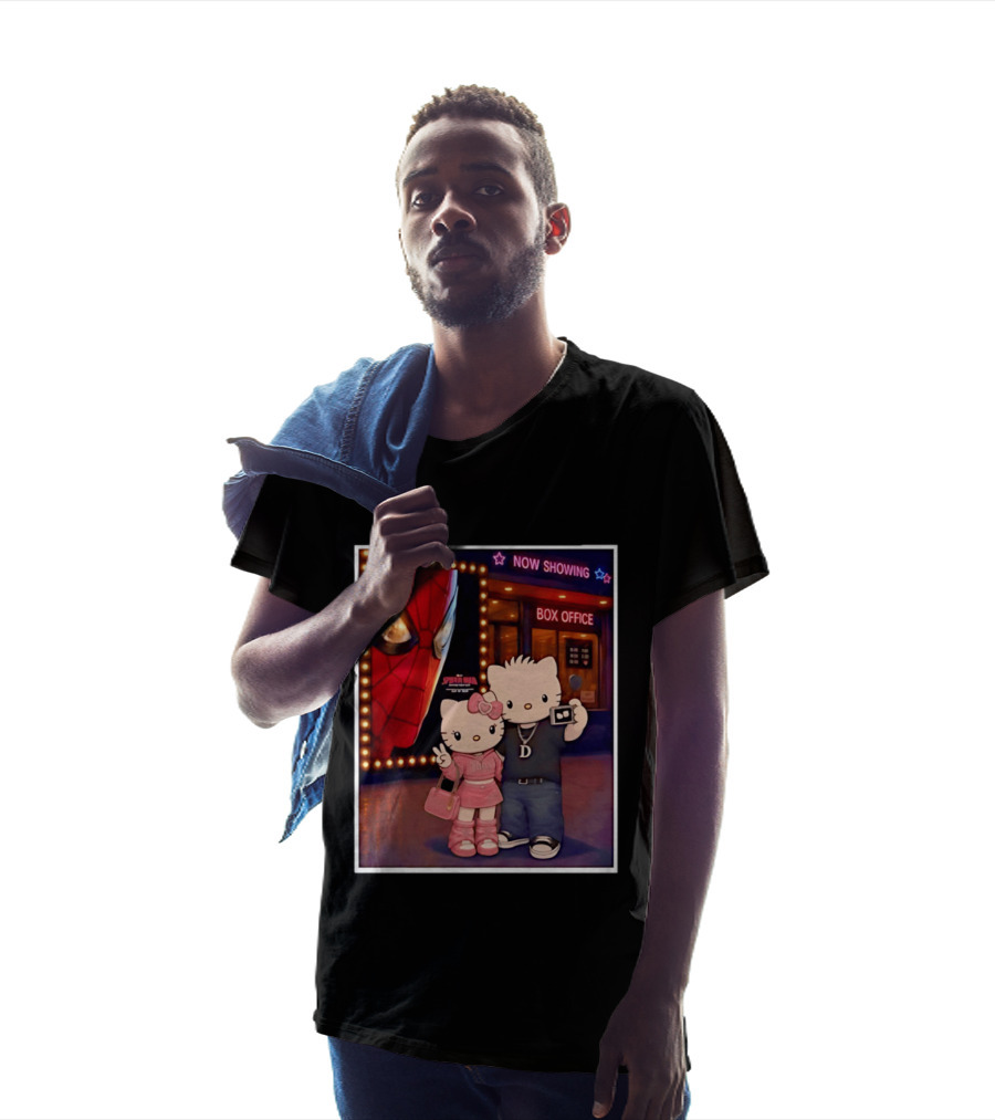 Now Showing Box Office Hello Kitty And Dear Daniel Spider Man Movie Polaroid Frame T-Shirt