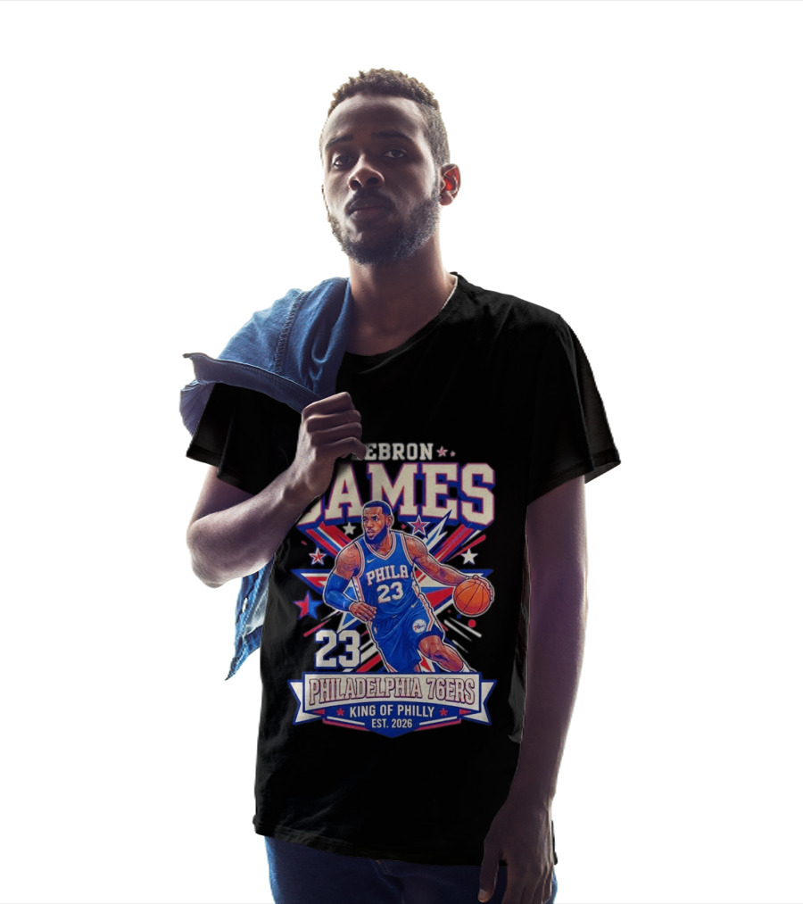 Lebron James 23 Philadelphia 76ers King Of Philly Est. 2026 Basketball Star T-Shirt
