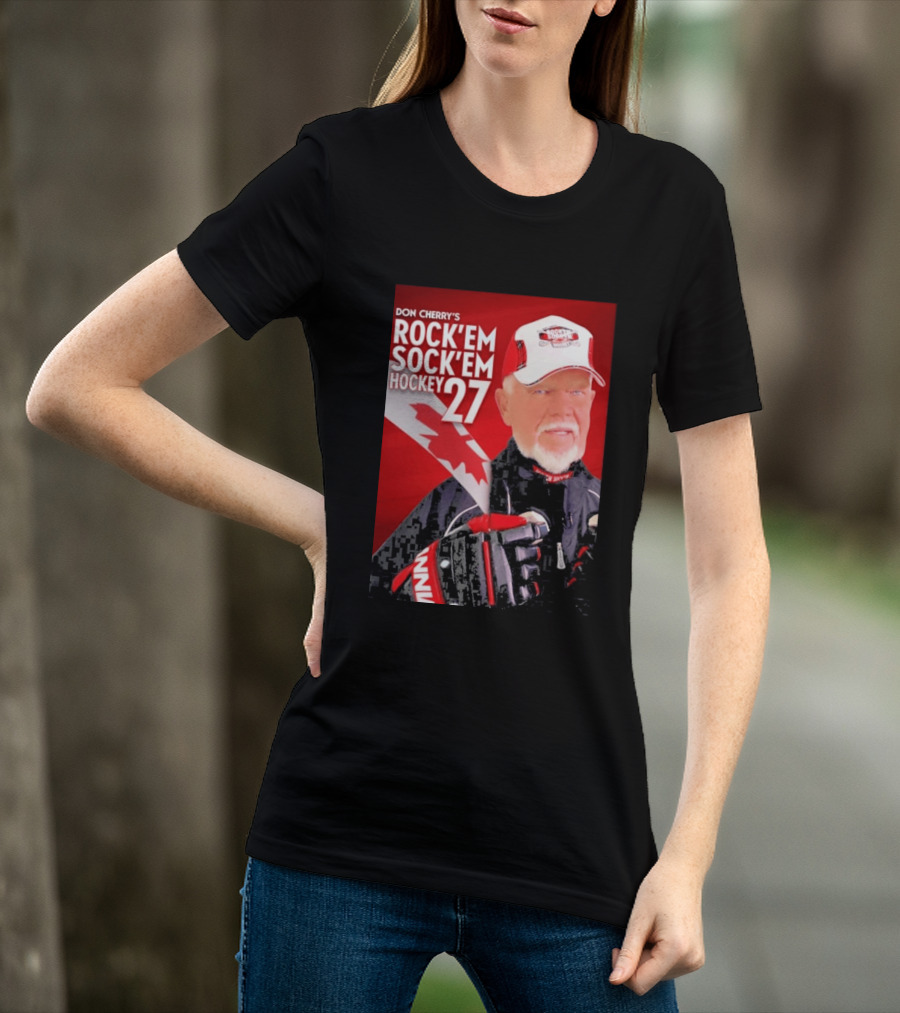 Don Cherry's Rock'em Sock'em Hockey 27 Maple Leaf Hat And Gloves Canada T-Shirt