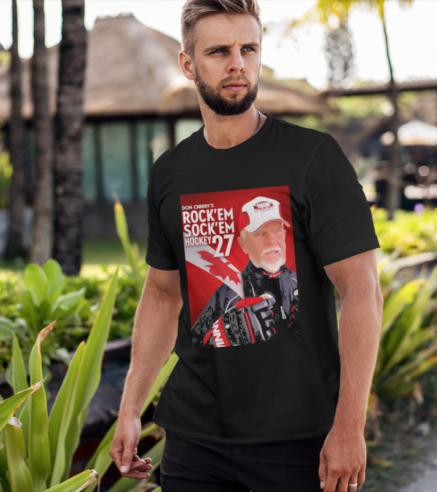 Don Cherry's Rock'em Sock'em Hockey 27 Maple Leaf Hat And Gloves Canada T-Shirt