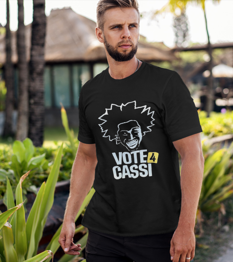 Vote 4 Cassi Spiky Afro Smiling Line T-Shirt