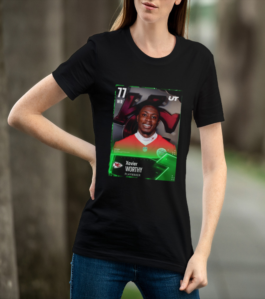 Xavier Worthy Kansas City Chiefs WR 77 Playmaker UT NFL T-Shirt