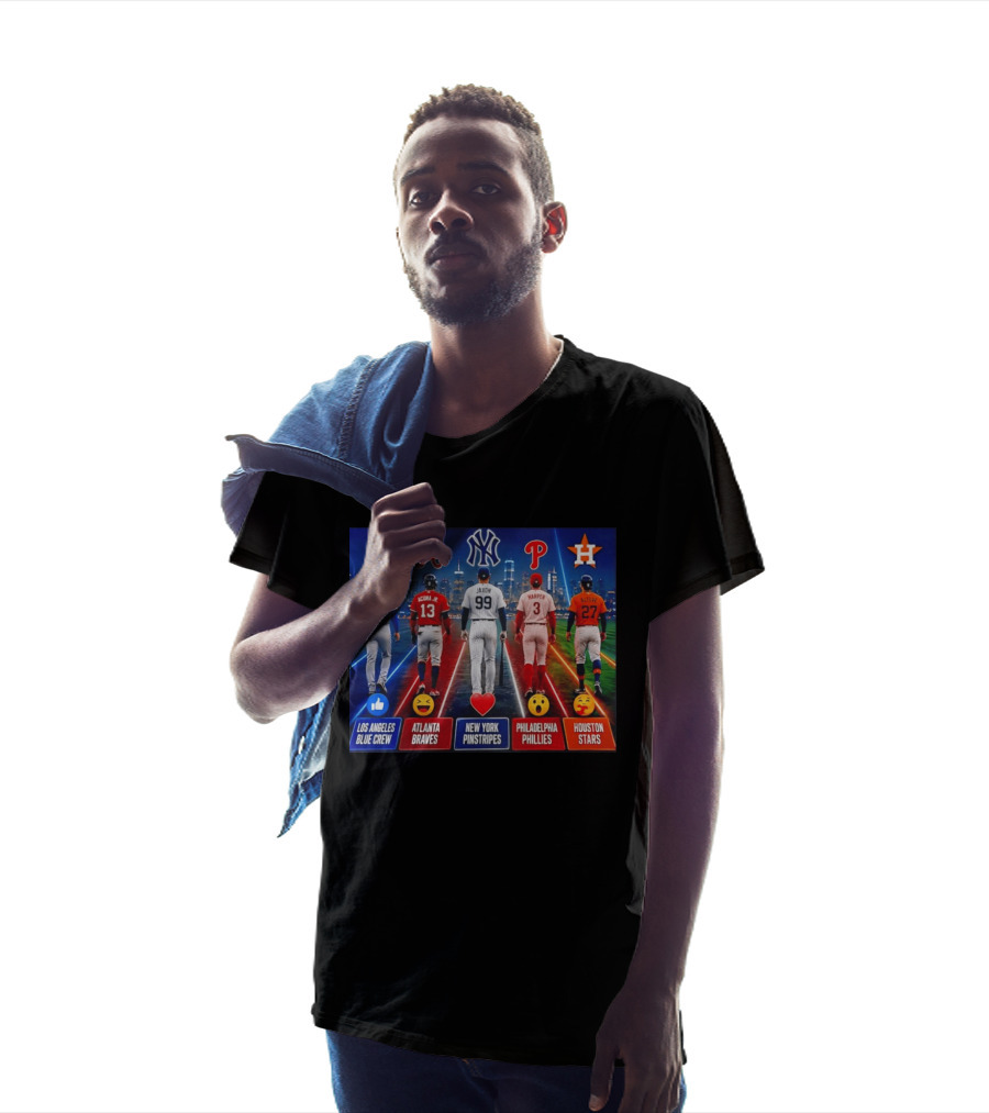 Los Angeles Blue Crew Atlanta Braves New York Pinstripes Philadelphia Phillies Houston Stars Ohtani Acuna Jr Jaxon Harper Altuve T-Shirt