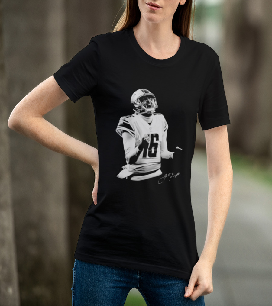 Original Detroit Lions Jared Goff 16 Quarterback MVP Player Autograph T-Shirt
