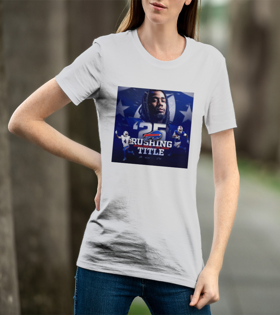 25 Rushing Buffalo Football James Cook III 1621 Yards Title T-Shirt
