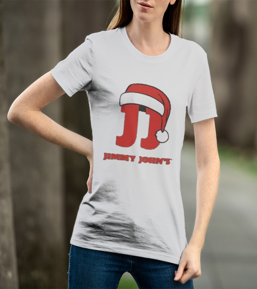 Jimmy John's Festive Santa Hat Christmas T-Shirt