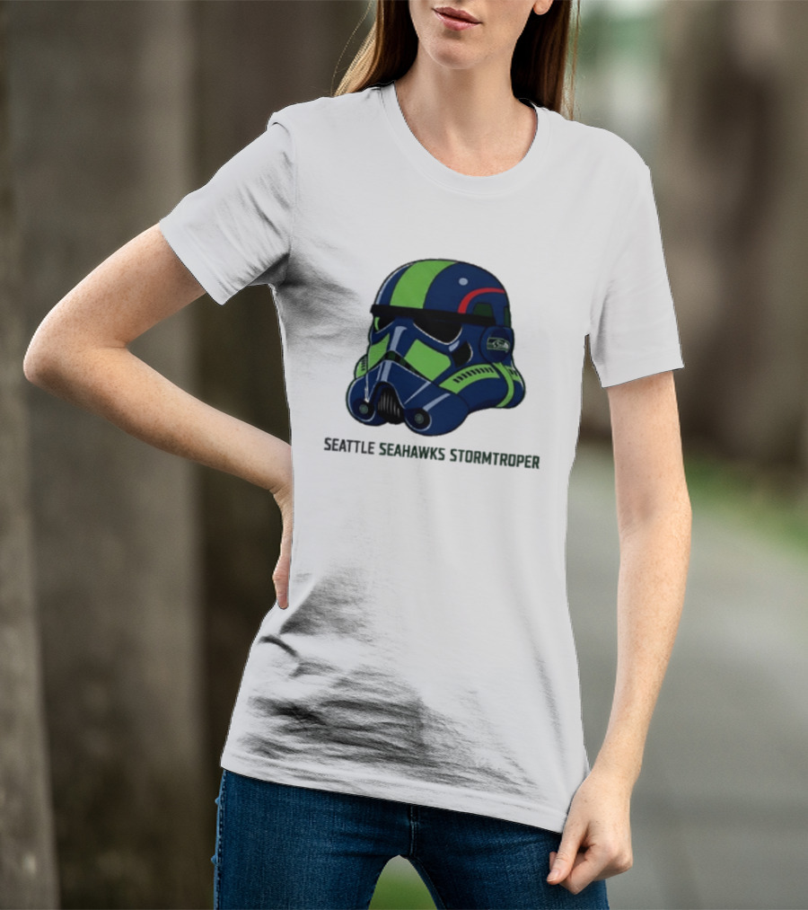 Seattle Seahawks Stormtrooper Game Day Galactic Helmet T-Shirt