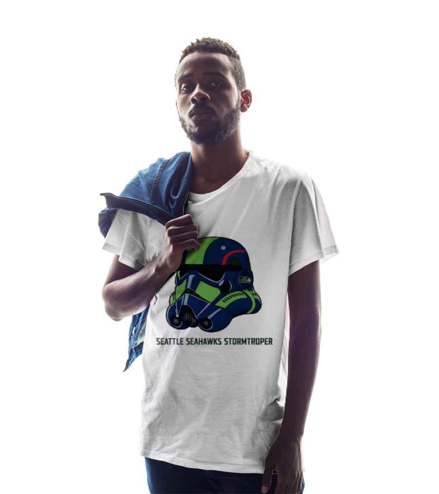 Seattle Seahawks Stormtrooper Game Day Galactic Helmet T-Shirt
