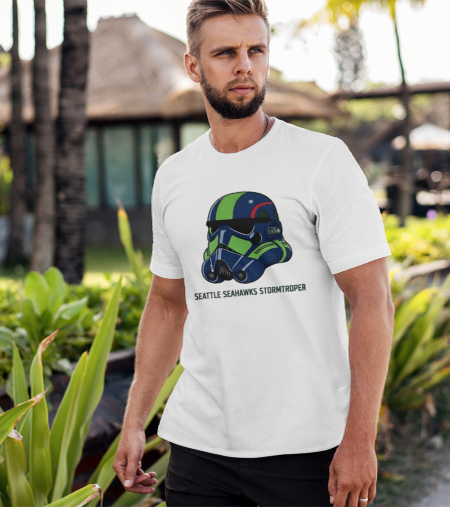 Seattle Seahawks Stormtrooper Game Day Galactic Helmet T-Shirt