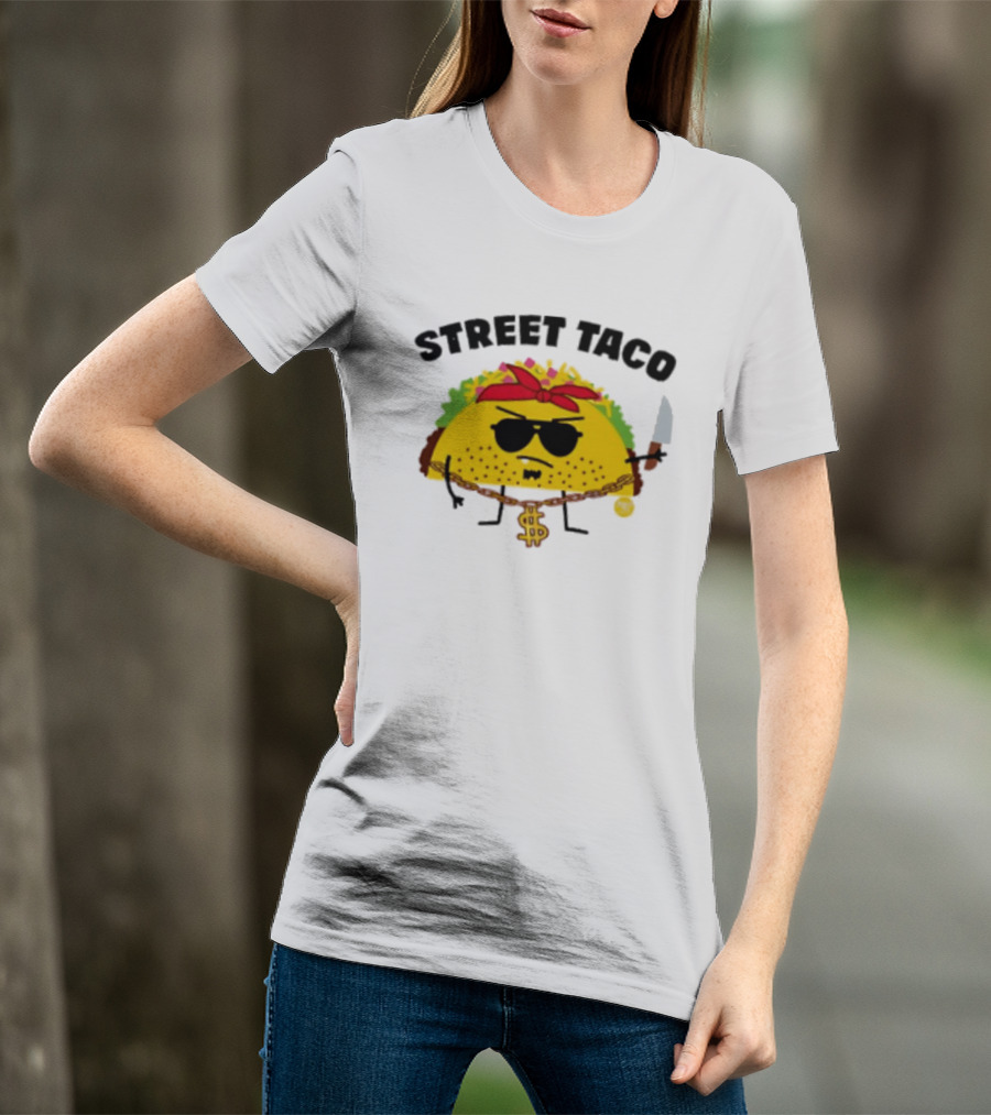 Street Taco Pirate With Knife And Dollar Sign Necklace T-Shirt