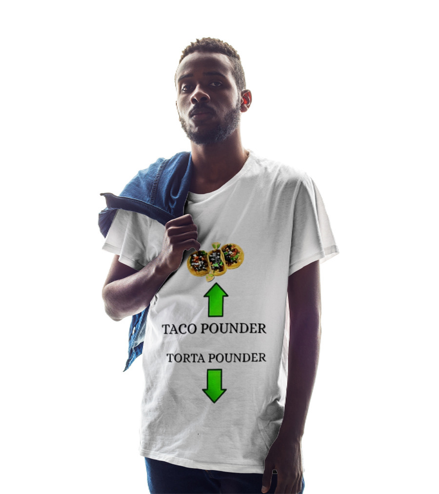 Taco Pounder Torta Pounder Trio Mexican Tacos Lime Green Arrows T-Shirt