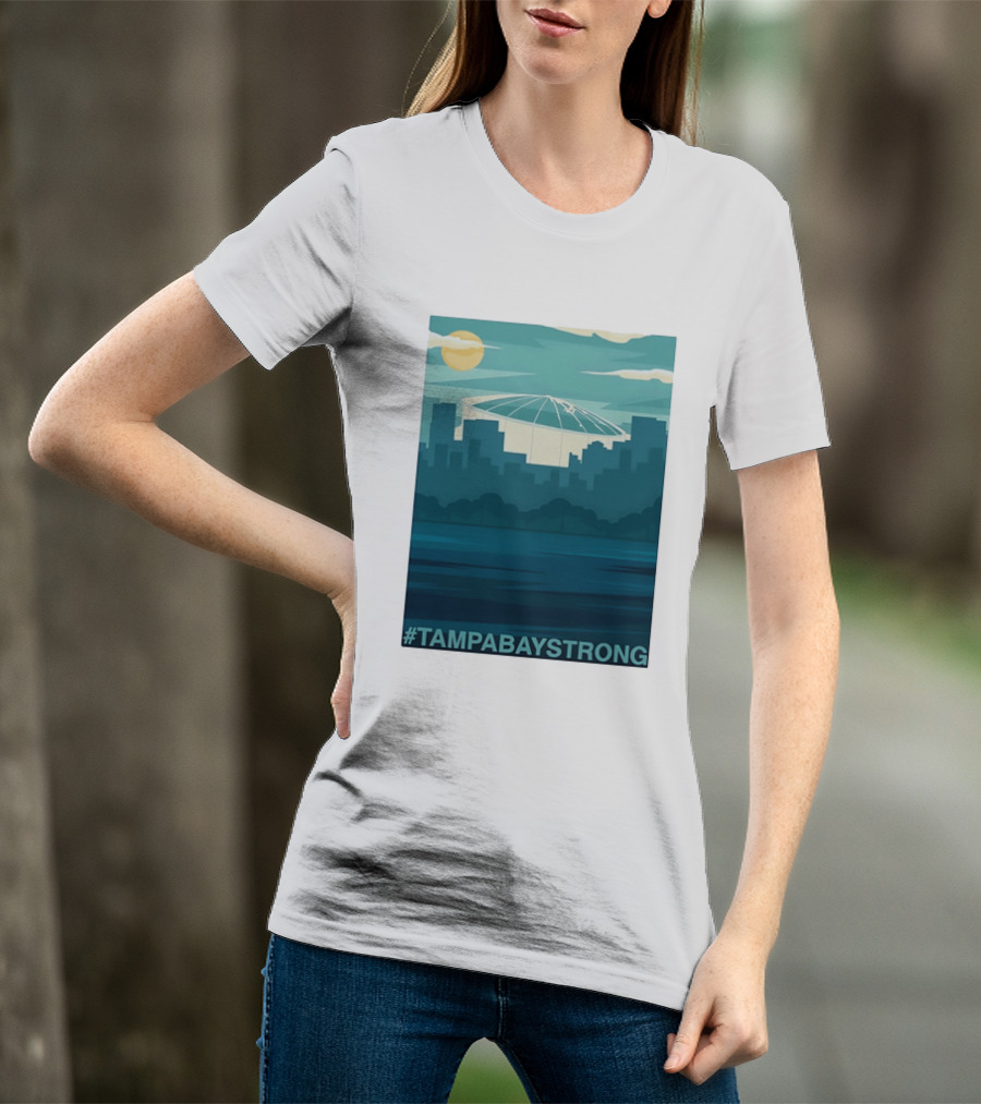 Tampa Bay Strong Skyline Tropicana Field Hashtag T T-Shirt